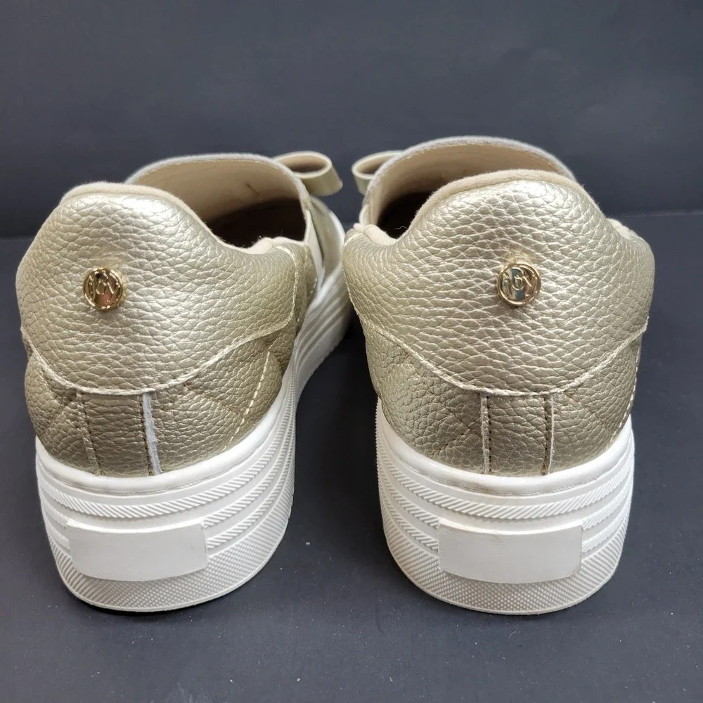 Joy Metallic Gold Platform Slip On Sneakers Women's Casual Shoes 10M‎